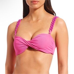 Jess Southern for Gianni Bini Removable Chain Strap Twist Bandeau Bikini Top